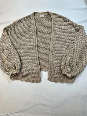 FatFace Natural Stone Open Knit Cotton Cardigan US 12